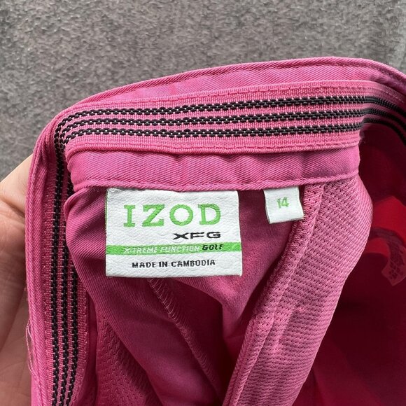 Izod XFG Shorts Womens 14 Pink Golf Chino Stretch Flat Front Pockets Casual - Picture 3 of 10